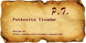 Petkovits Tivadar névjegykártya
